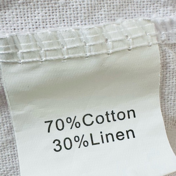 Ljubav Cotton Linen Long Sleeve Button Down Top (White)